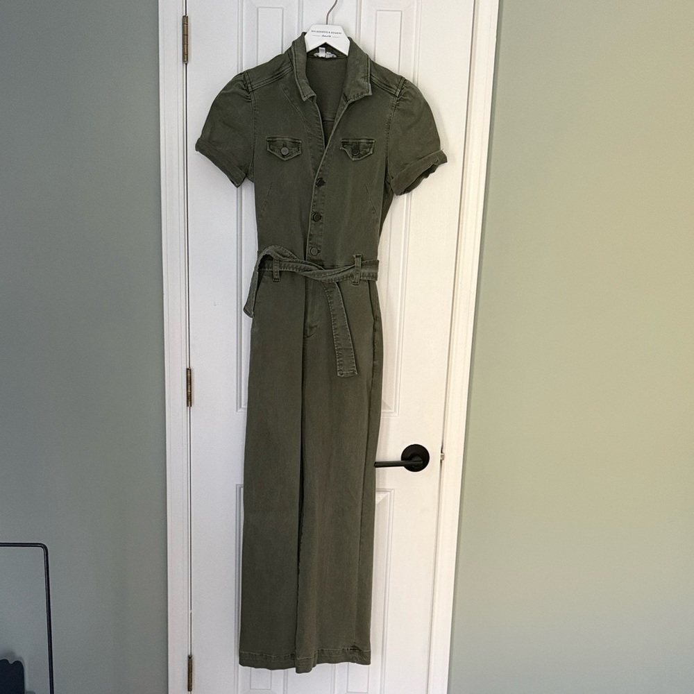 PAIGE Sage Green Collared Jumpsuit